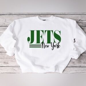 Jets striped crewneck - white